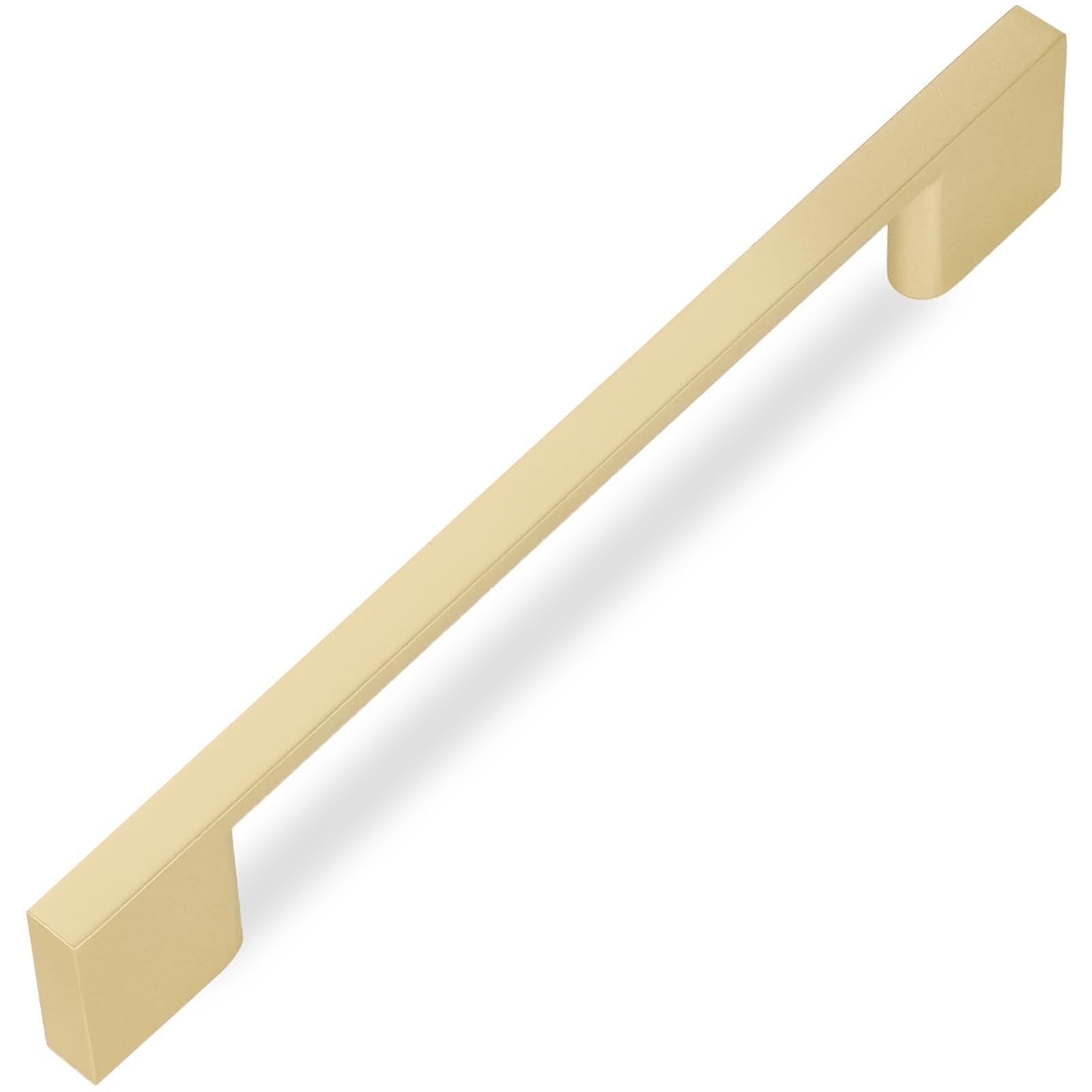 GIYURO 10 Pack 5 Inch(128mm) Cabinet Pulls Brushed Gold Kitchen Cabinet Handles Zinc Alloy Drawer Pulls Solid Cabinet Hardware