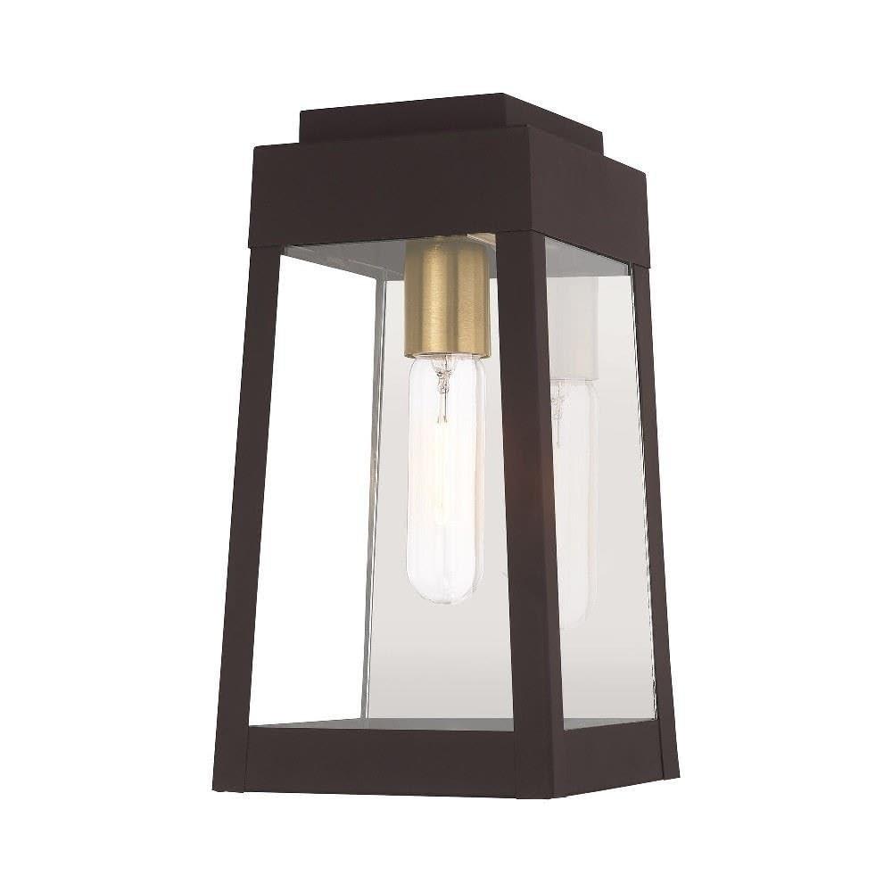 Livex Lighting 20852-07 Oslo - 12" One Light Outdoor Wall Lantern, Bronze Finish with Clear Glass