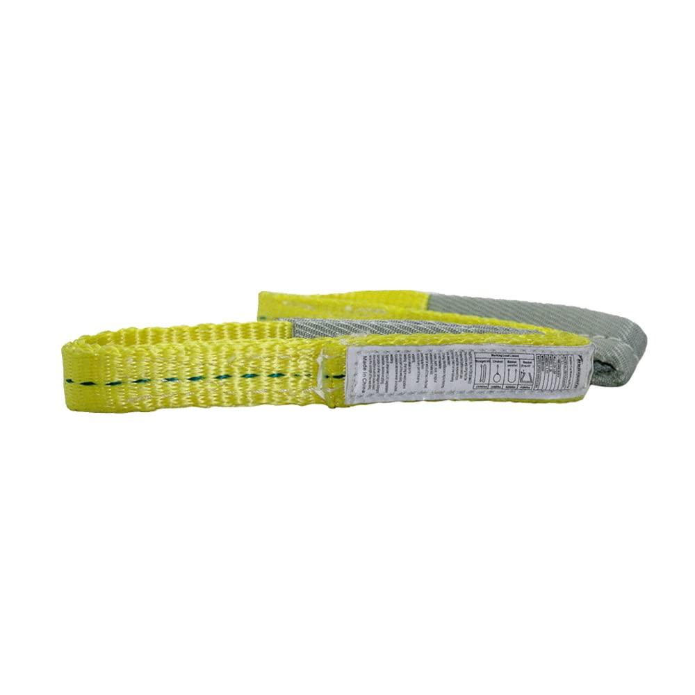 Indusafe 3FT Lift Sling Straps, 2 Ply Polyester Rigging Straps, 1inch Web Sling, 3100LBS Load Capacity Flat Eye-Eye Web Sling for Hoist, Tree Stumps, Heavy Duty Cargo