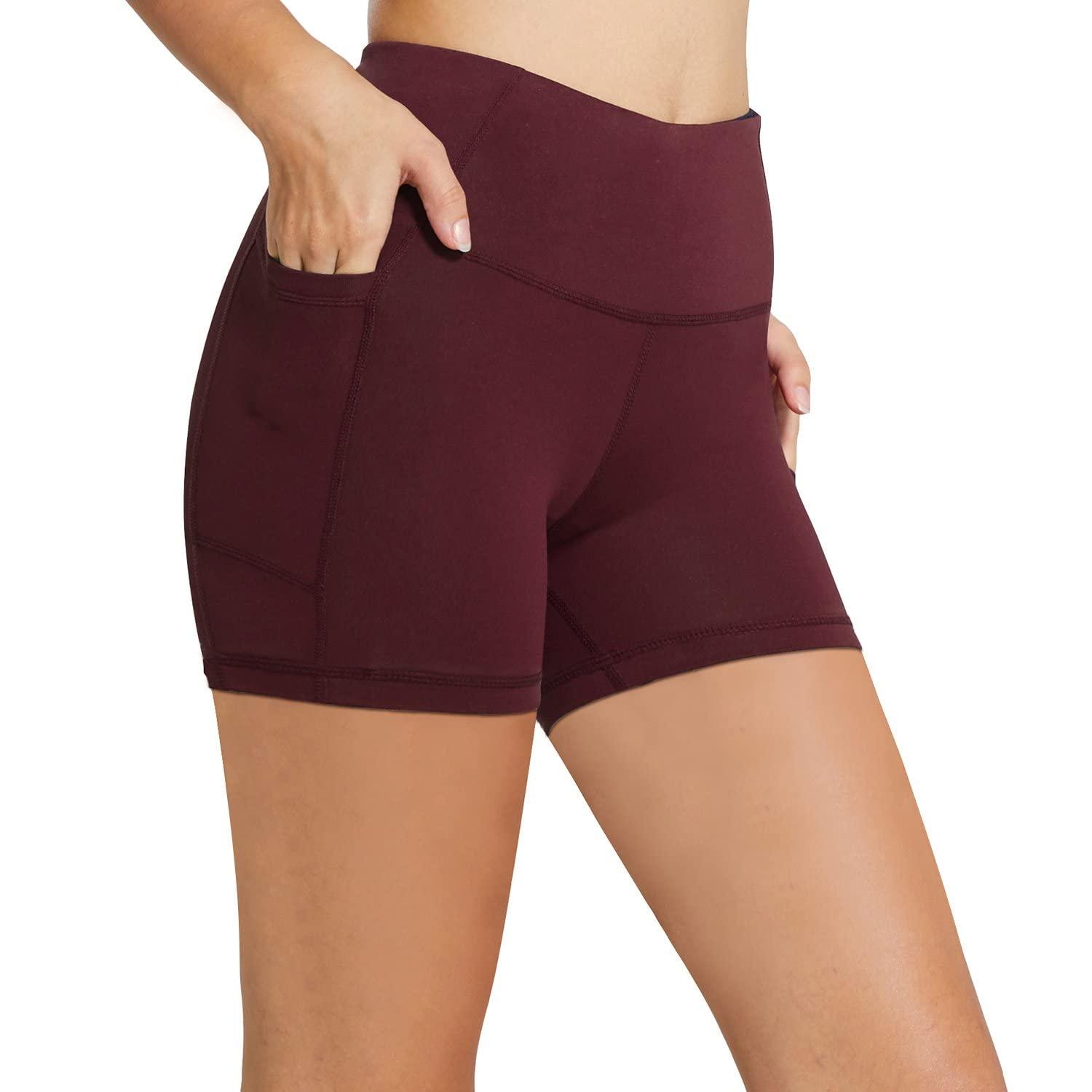 baleaf Women's High Waist Biker Shorts with 3 Pockets
