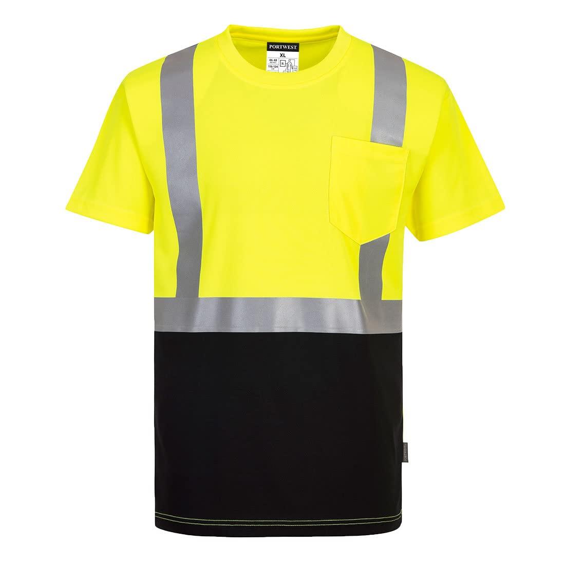 Portwest Nashville 2-Tone T-Shirt - S358, Yellow/Black, Large