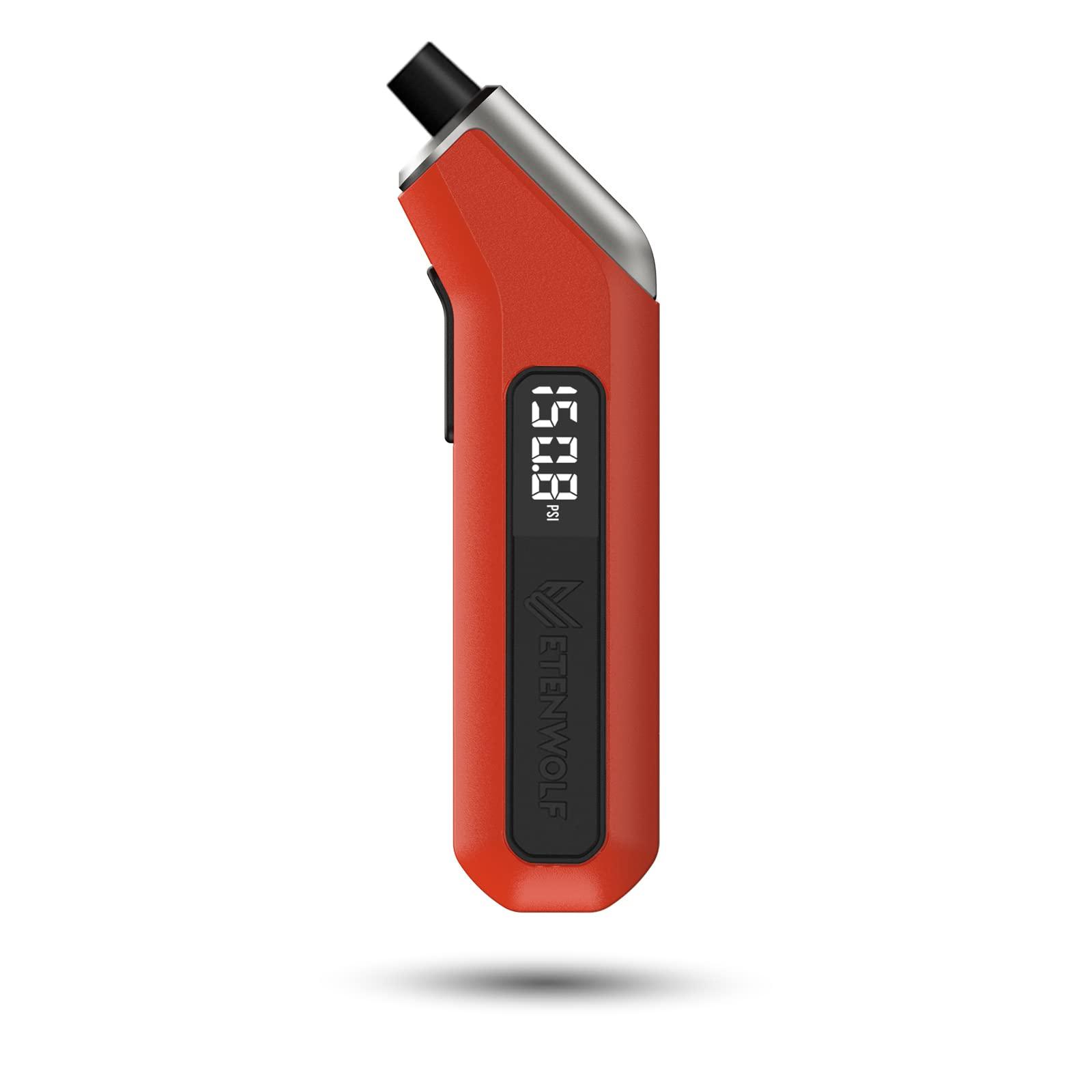 ETENWOLF T300 Digital Tire Pressure Gauge 3-200 PSI, Industrial Tire Gauge Calibrated to ANSI B40.7 Grade 2A(Plus-Minus 0.5%), Replaceable AAA Batteries (Vivid Orange)