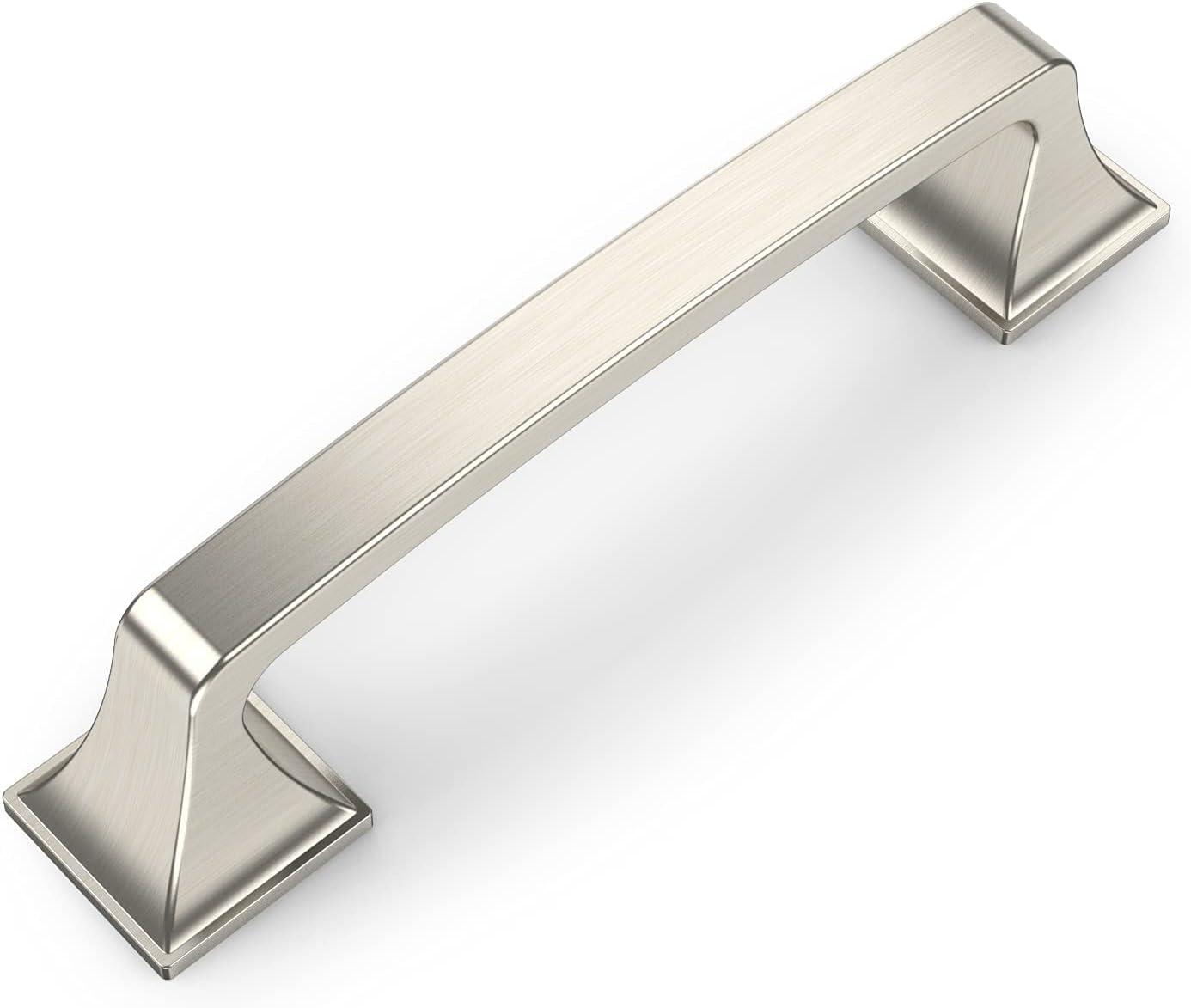 Amerdeco 10 Pack Kitchen Cabinet Handles Brushed Satin Nickel Cabinet Pulls 3.75 Inch(96mm) Hole Center Cabinet Hardware for Bathroom Drawer Pulls Dresser Pulls ZH0002