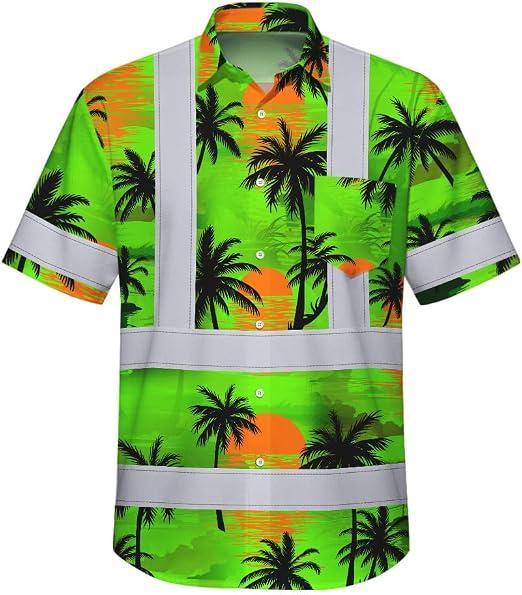 Aloha Hivis Palm Print High-Visibility Shirt
