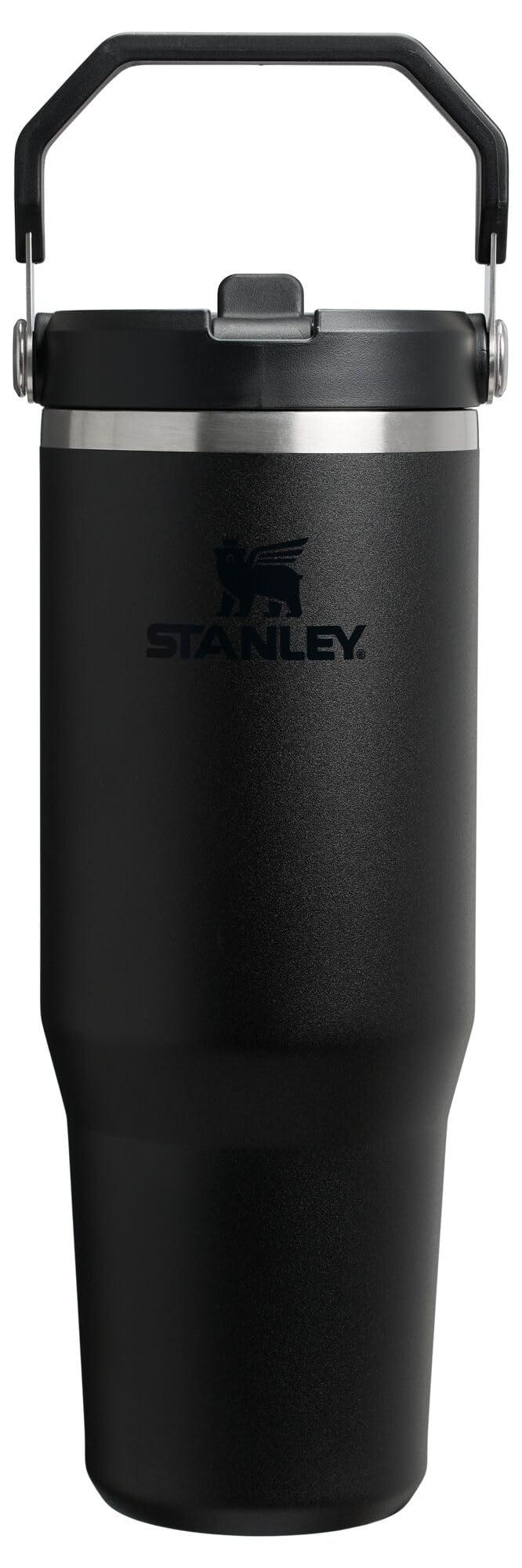 STANLEY IceFlow 2.0 Flip Straw Tumbler, 30 oz, Black 2.0 | Easy Carry Handle | Twist On Lid and Flip Up Straw | Leak Resistant Water Bottle | Insulated Stainless Steel | BPA-Free