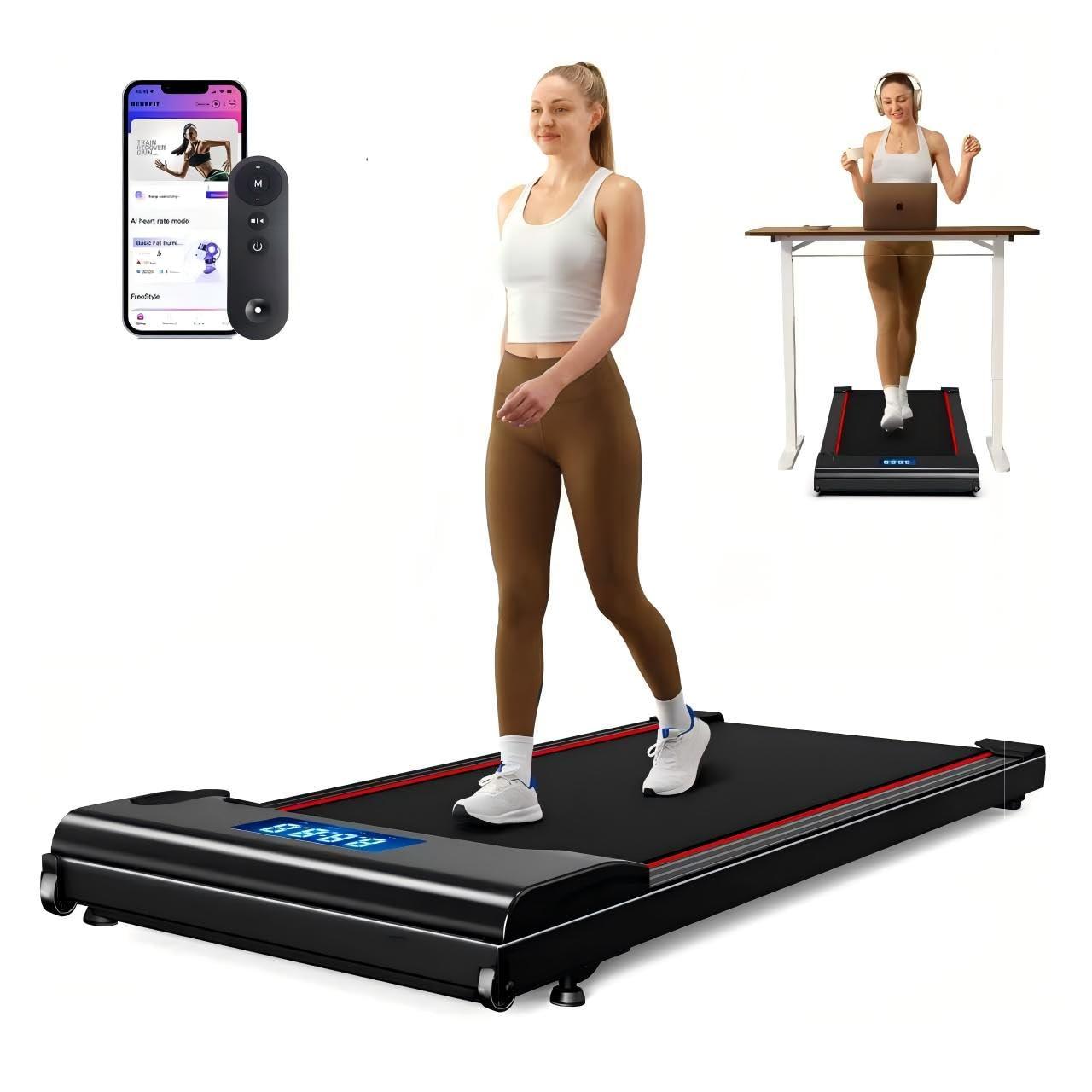 NeoSilent Walking Pad Under Desk Treadmill for Home with BLDC Core and Extra-Large Belt, App and Remote Control,Compact and Portable for Small Space