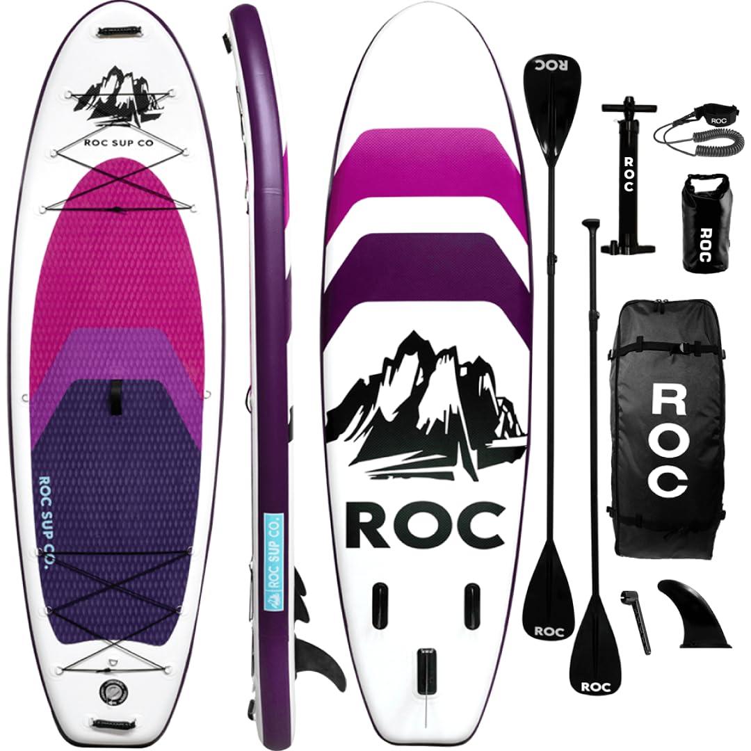 Roc Inflatable Stand Up Paddle Board 10' 6" with Premium SUP Paddle Board Accessories, Wide Stable Design, Non-Slip Comfort Deck for Youth & Adults
