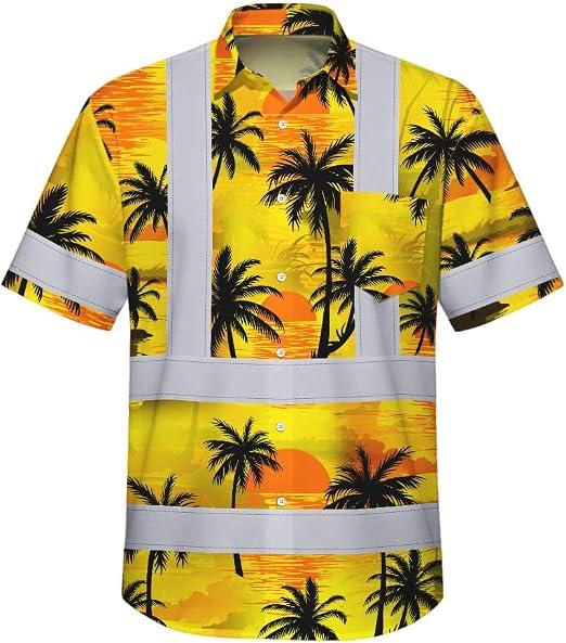 Aloha Hivis Sunset Coconut Tree High-Visibility Shirt