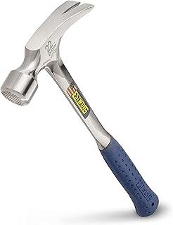 Framing Hammer - 22 oz USA Made Long Handle Straight Rip Claw Hammer with Milled Face & Shock Reduction Grip - E3-22SM