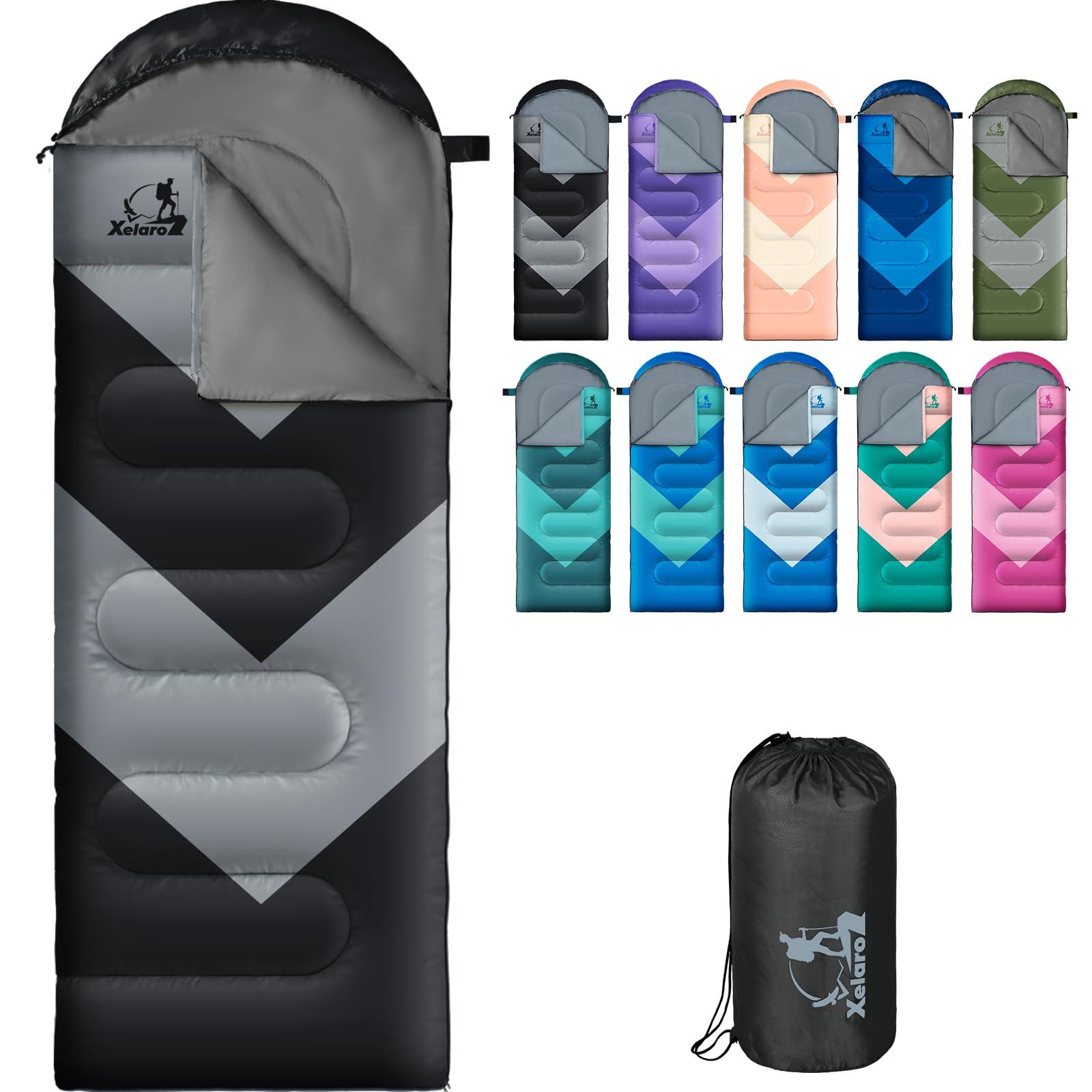 Sleeping Bag for Adults, Girls, Boys - 3 Season Warm & Cool Weather Lightweight Waterproof Camping Bag for Hiking, Outdoor Travel