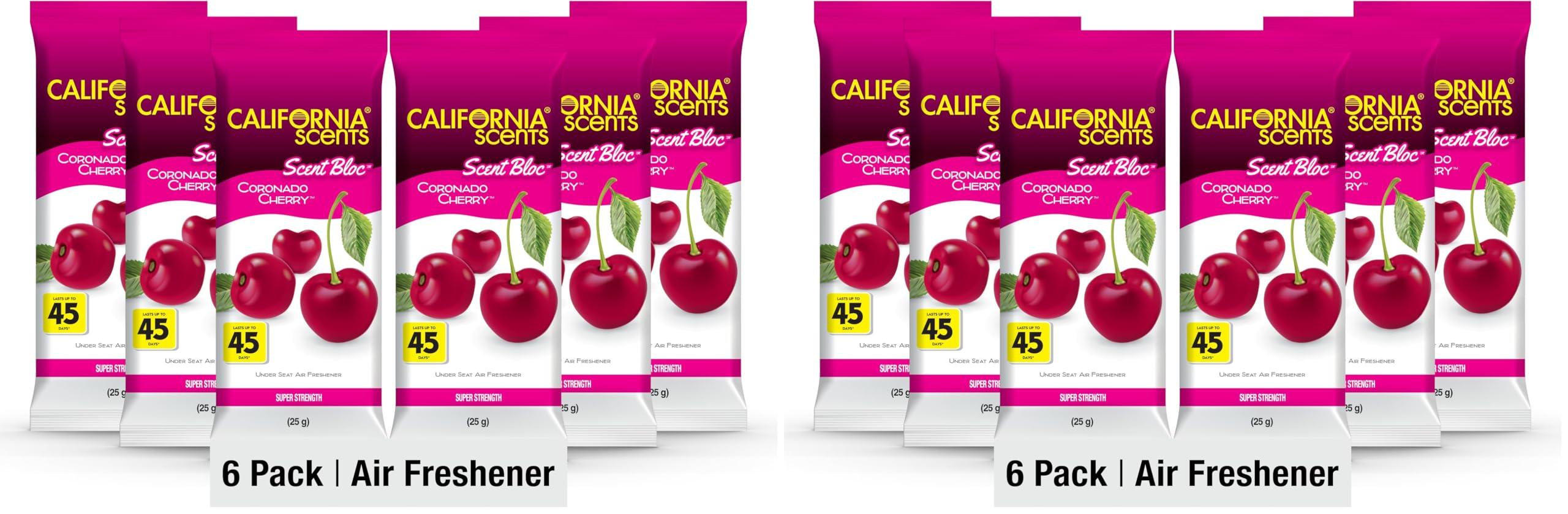 California Scents Power Bloc Car Air Freshener,Coronado Cherry Scent,(Pack of 12)