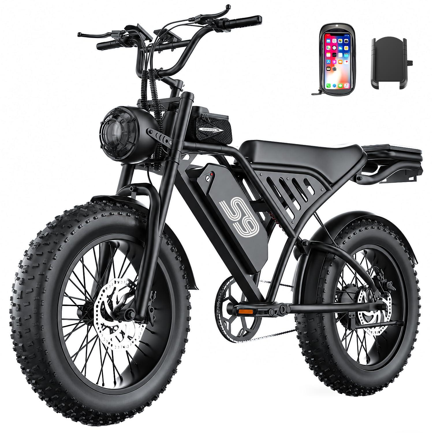 GWEIT Electric Bike for Adults, 2500W Peak Electric Dirt Bike, 36Mph & 65 Miles Range, 20" Fat Tire Off Road Ebike with NFC Unlock, 48V 20AH Removable Battery, Ebikes for Adults