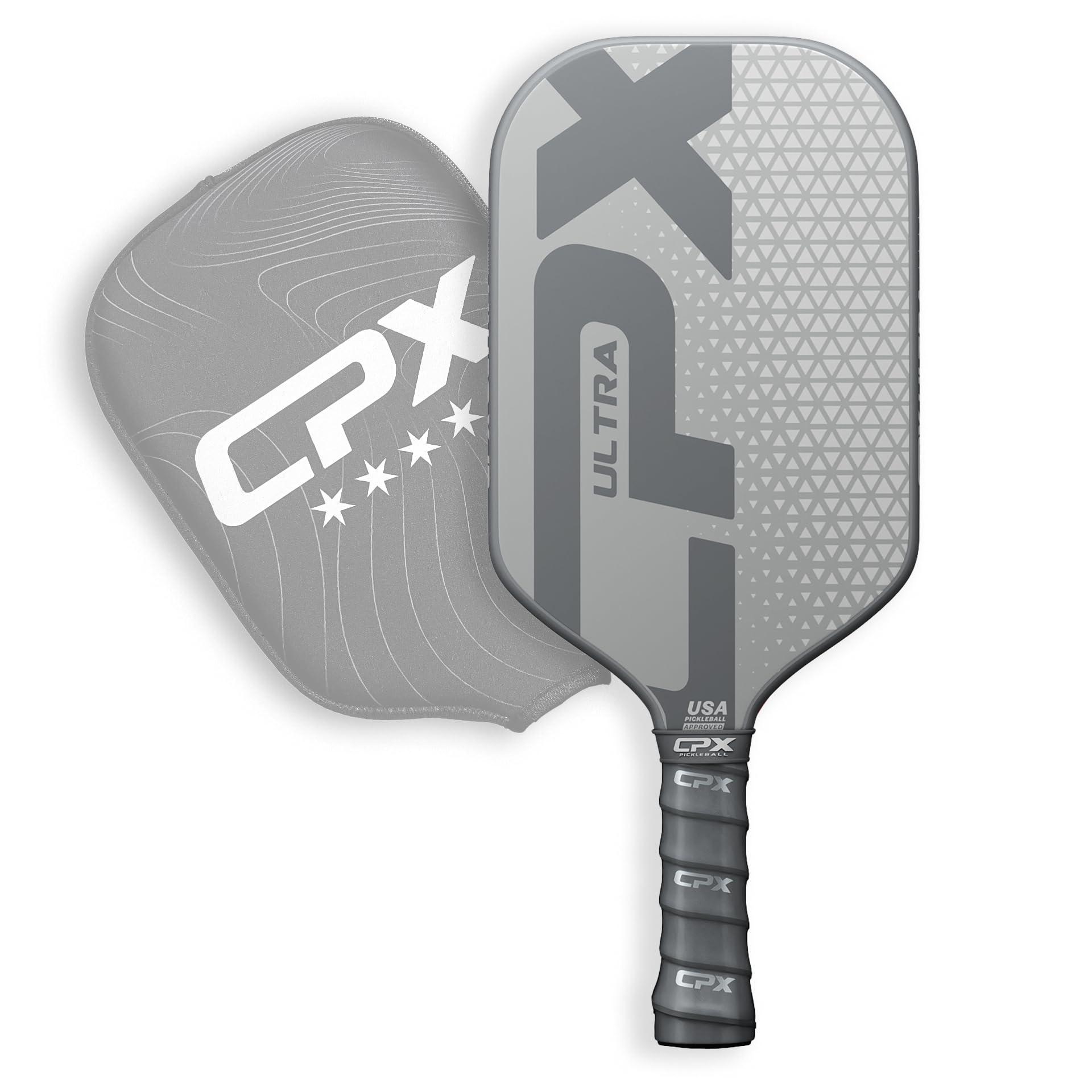CPX Ultra Series Fiber-Reinforced Friction Surface Pickleball Paddle - 16mm Polypropylene Honeycomb Core, Lightweight for Speed