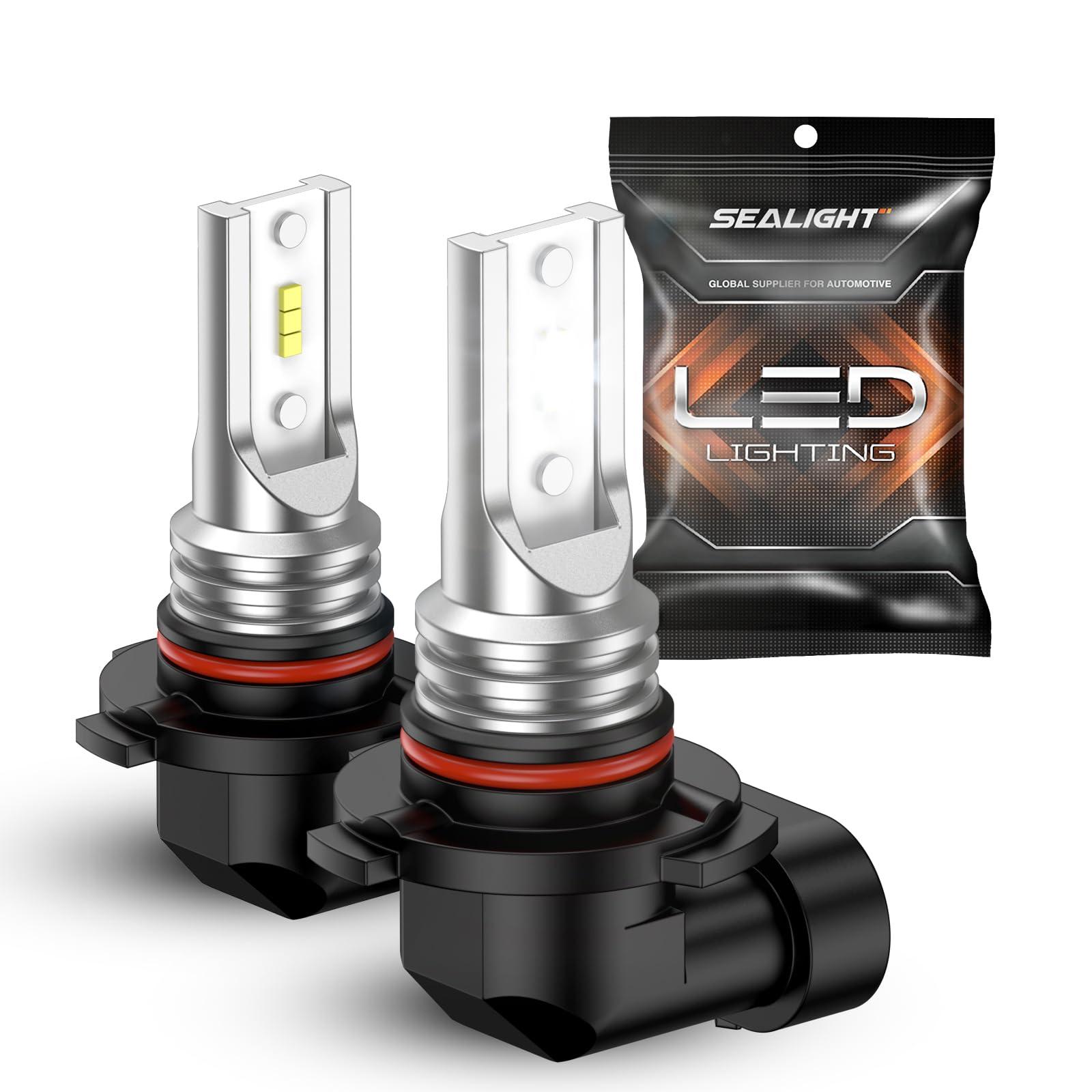 SEALIGHT 9145 H10 LED Fog Light Bulbs, 400% Brighter 6500K White 1:1 Mini Size H10 LED Fog Lights, Strong Penetration 9145 9140 Fog Light Bulb, Pack of 2