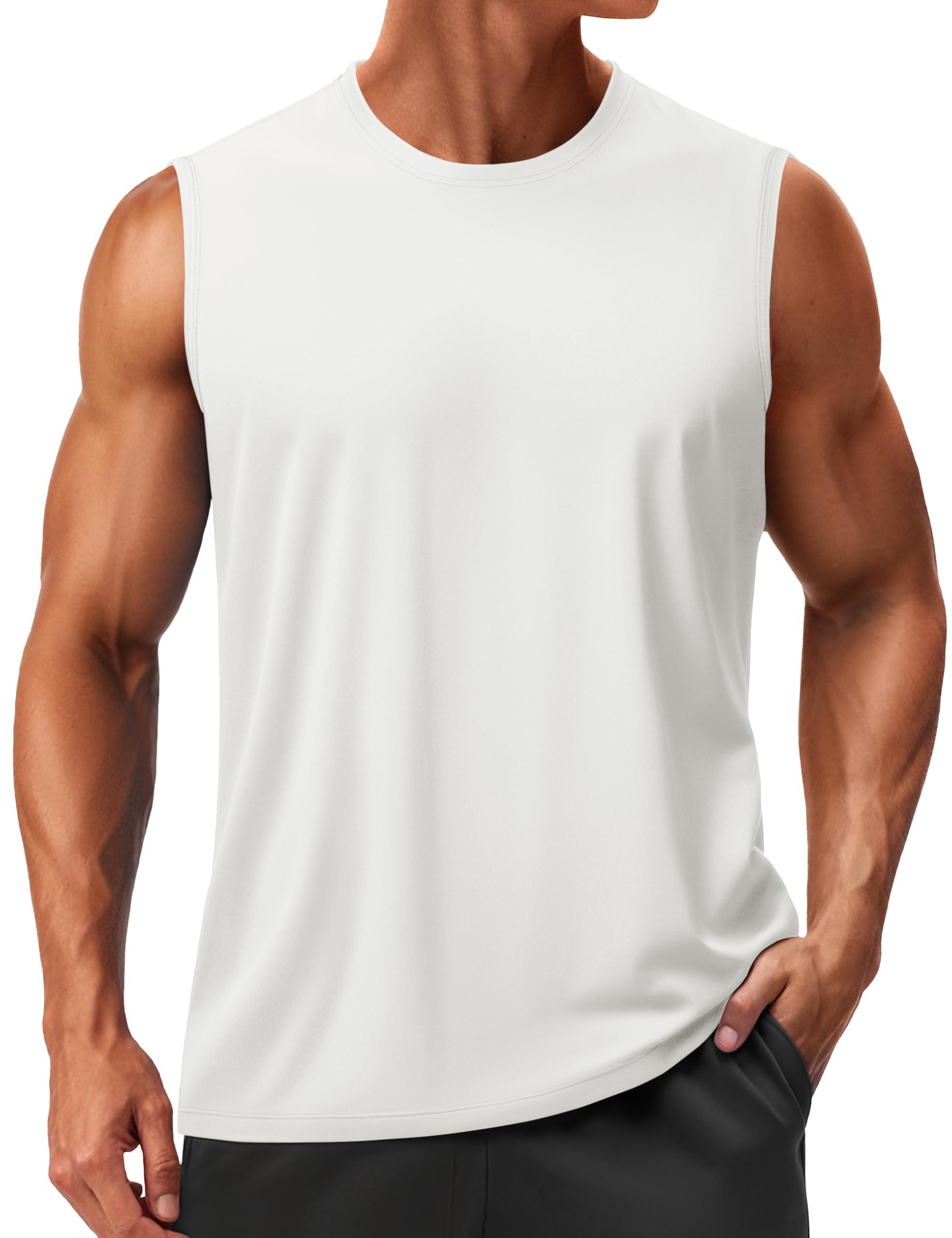 TACVASEN Men's Sleeveless Shirts Quick Dry Tank Tops for Men Sun Protection UPF 50+ Athletic Gym Workout Muscle Shirts