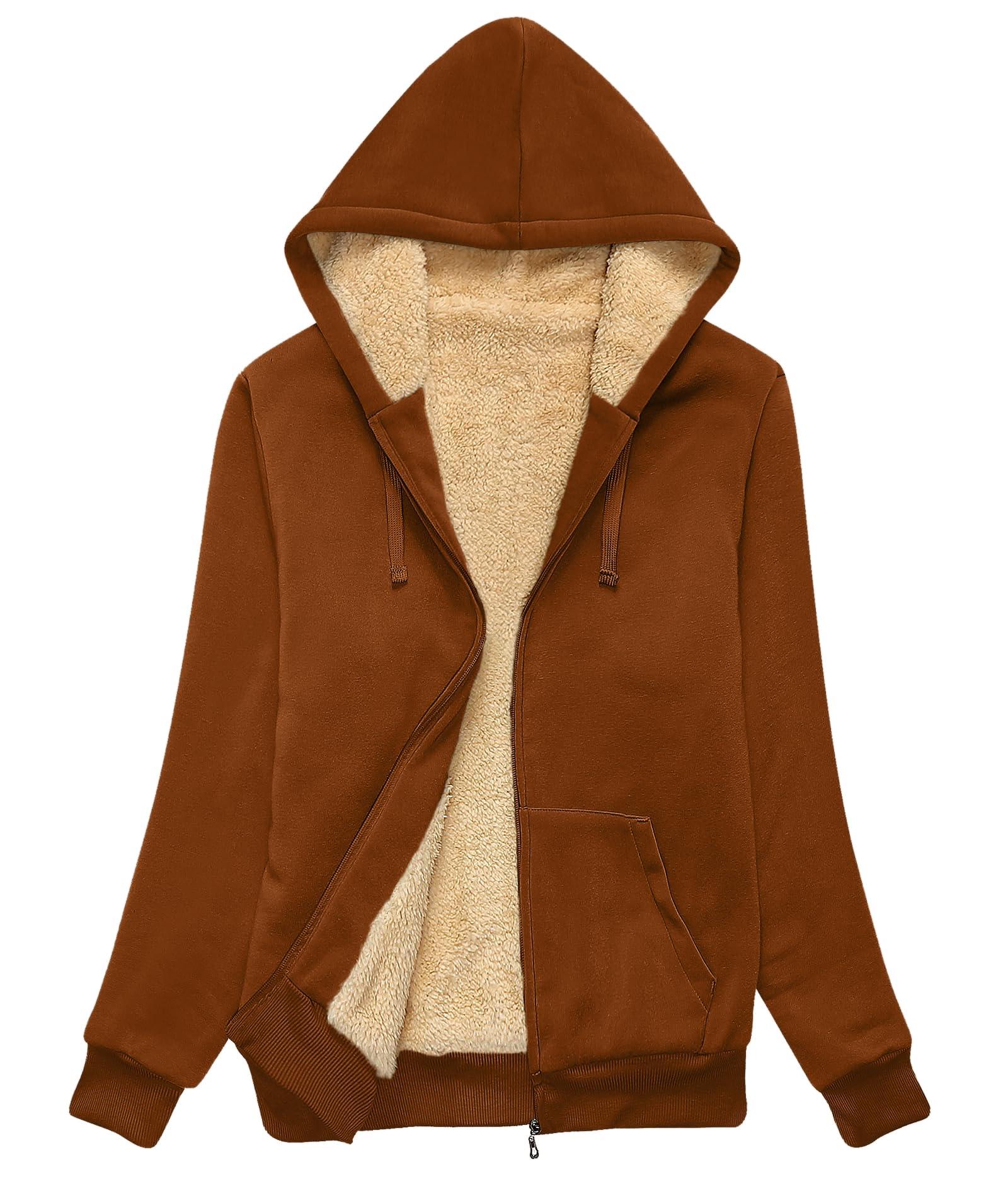 SWISSWELL Hoodies for Women Winter Fleece Sweatshirt - Full Zip Up Thick Sherpa Lined Hooded Jacket