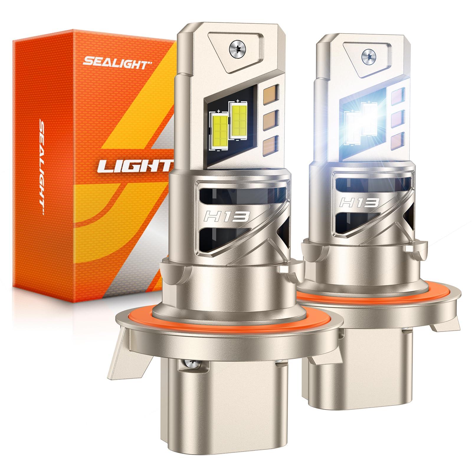 SEALIGHT 9008/H13 Fog Bulbs, 96000Im 6500K Cool White, 9008 Driving Light Bulb, IP68 1:1 Size Plug & Play, For Powersports Atvs Front Fog Light Bulbs, Pack of 2