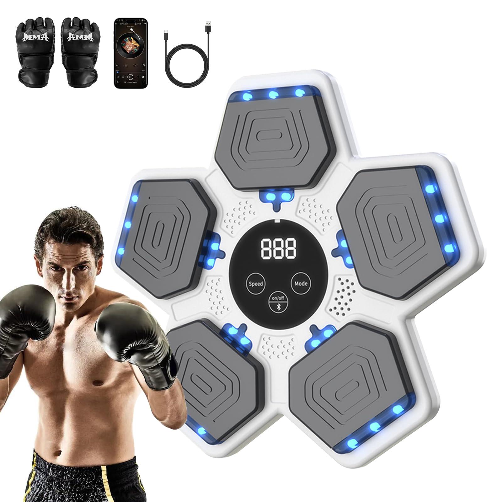 LOLBOX 2026 Music Boxing Machine for Adults and Kids, Smart Bluetooth Boxing Training Equipment with Gloves Wall Mounted, Workout Punching Machine for Home,Office and Gym