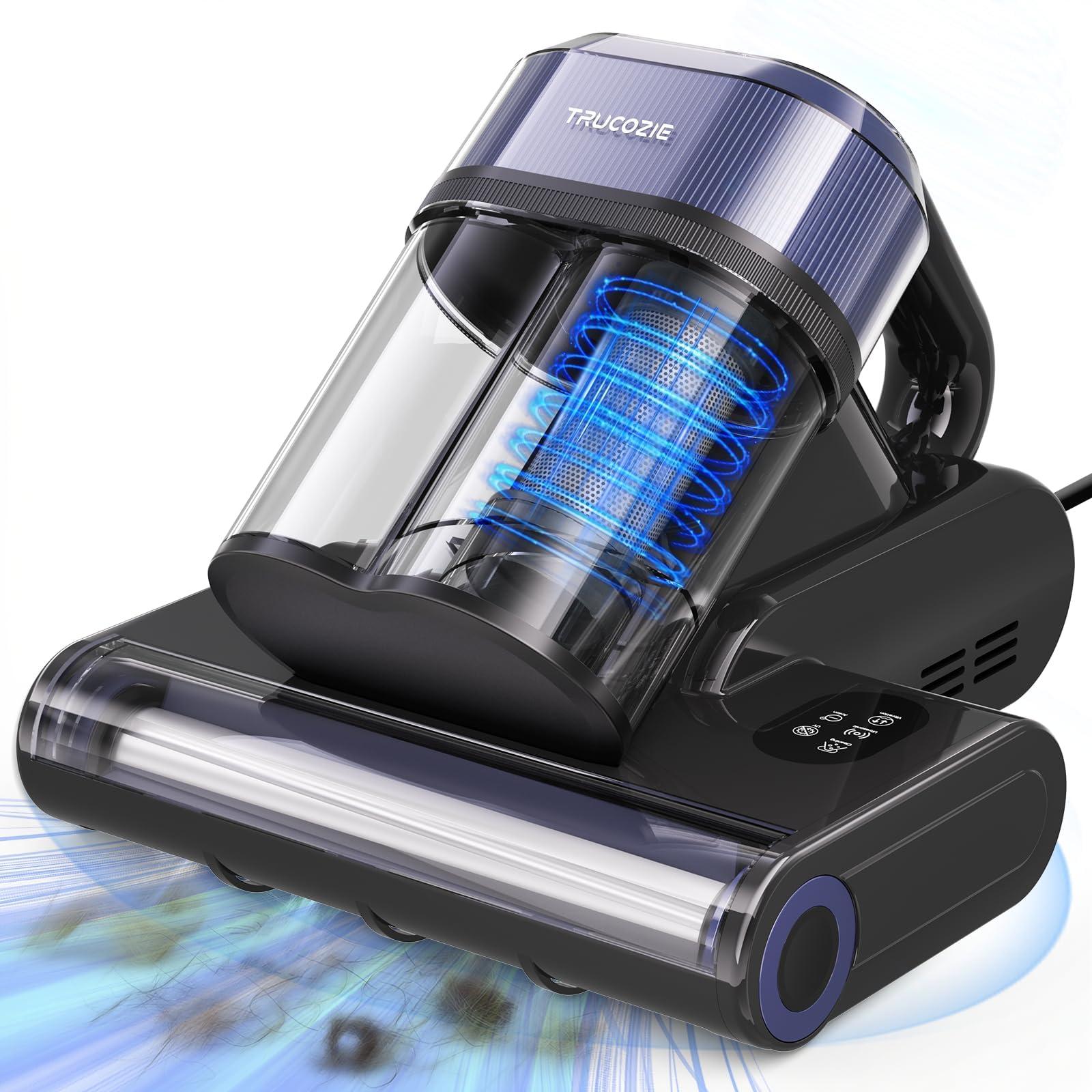Mattress Vacuum Cleaner with 275nm UV-C Light & 149℉ Heat, 16Kpa Powerful Suction Bed Vacuum for Pet Hair & Dander, Smart Dust Sensor, Anion & Aromatherapy, Corded for Bed, Sofa, Couch, Purple