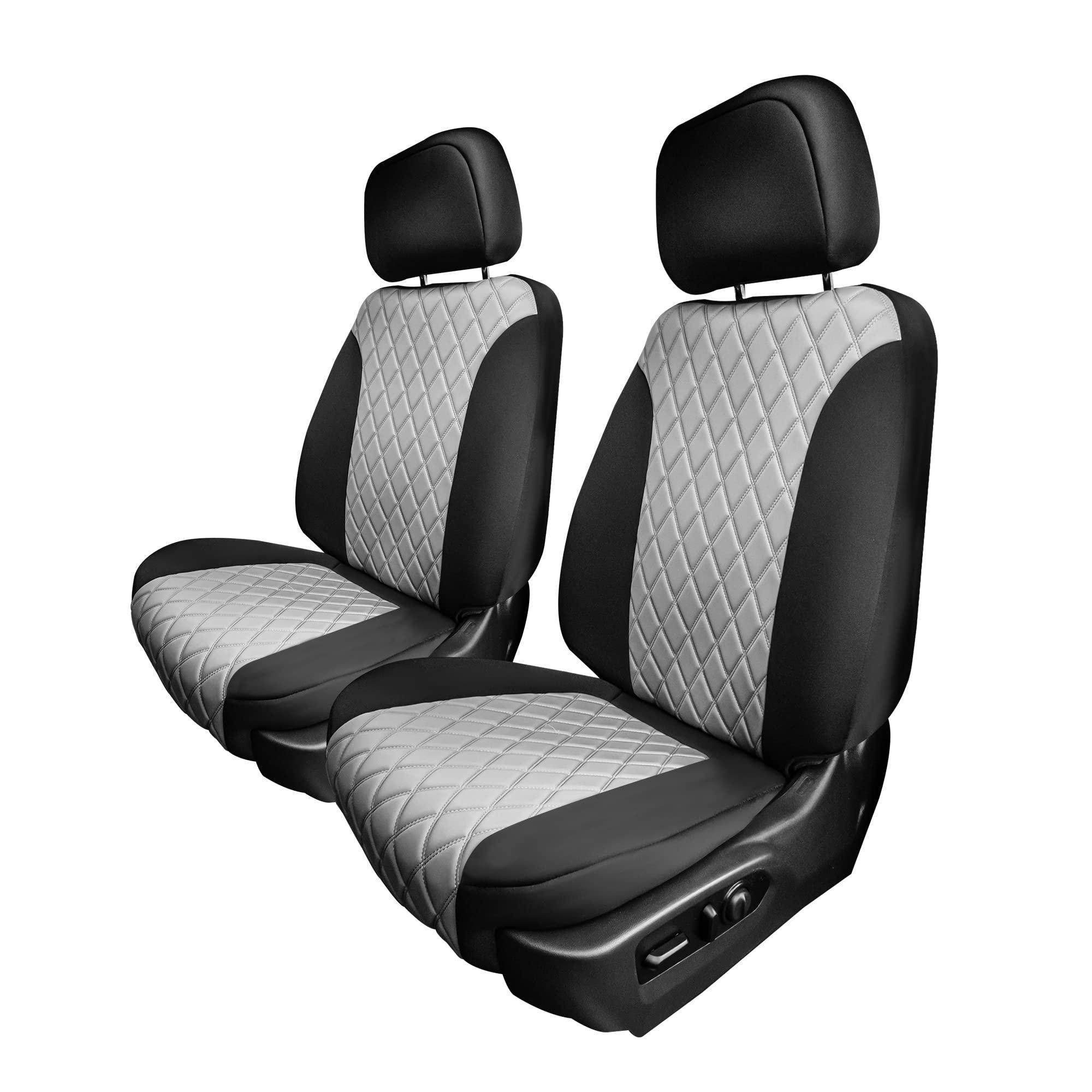 FH Group Custom Fit Car Seat Covers Specifically Made for 2019-2023 GMC Sierra 1500 2500HD 3500HD SLT AT4 Denali - Ultraflex Neoprene Water Resistant Automotive Seat Covers - Front Set Gray