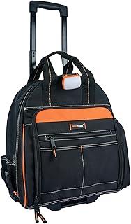 LED-Light Rolling Tool bag with Telescoping Handle Heavy Duty Rolling Tool Bag with Wheels,Electrician tool bag for men Heavy Duty,Wheels Tool Bag for Electricians,Tradesmen,Trave