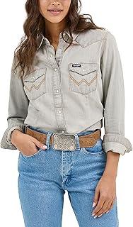Women's Vintage Denim Snap Shirt