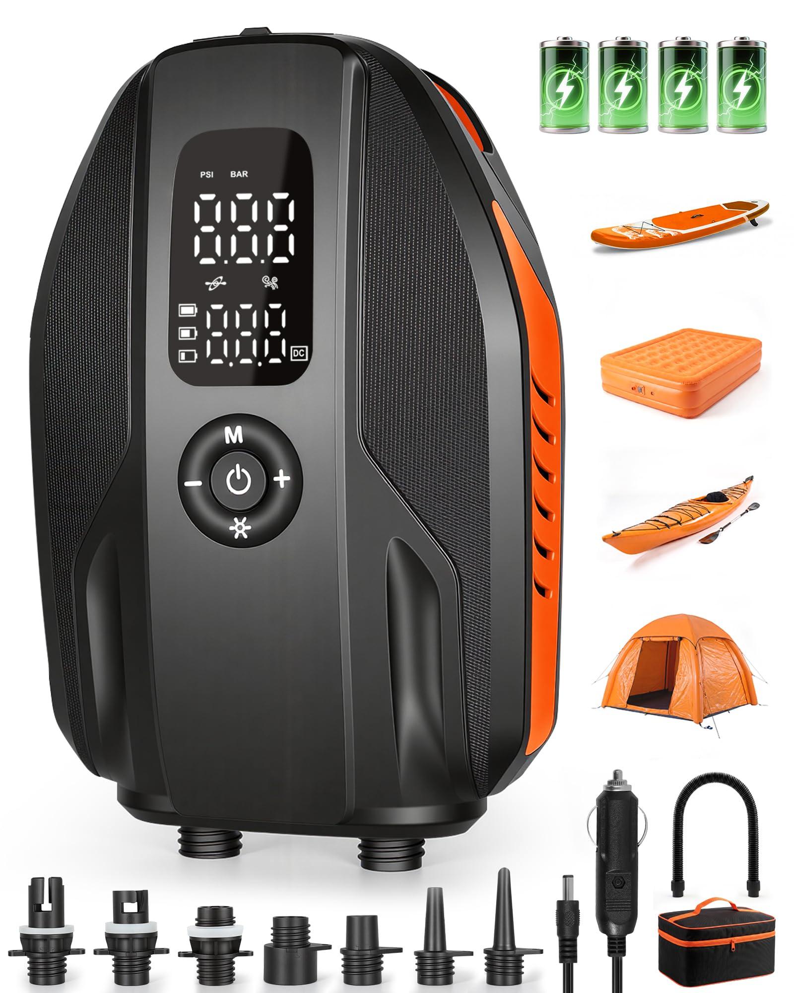Paddle Board Electric Pump, 18000mAh Rechargeable 20PSI High Pressure SUP Pump, Intelligent Dual Stage Inflation & Deflation, Auto-Off for Stand Up Paddle Boards