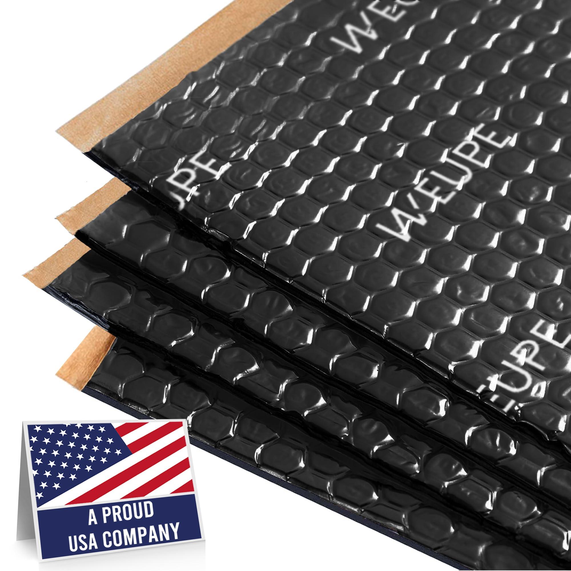 WEUPE Sound Deadening Mat for Cars, 50 mil 36 sqft, Butyl Automotive Sound Deadener, Noise Insulation Dampening Material for Car Trunk, Speaker, Door, Floor and Ceiling, Black