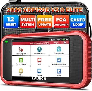 CRP129E V3.0 Elite OBD2 Scanner Diagnostic Tool, 12 Reset Scan Tool, CANFD & DOIP, FCA AutoAuth, ABS SRS Transmission Engine Code Reader, Oil/Brake/SAS/DPF/TPMS/BMS Reset, Lifetime Free Update