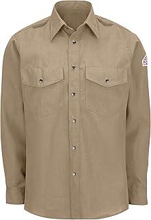 Bulwark Flame Resistant 4.5 oz Nomex IIIA Snap-Front Uniform Shirt with Tailored Sleeve Placket, Topstitched Cuff