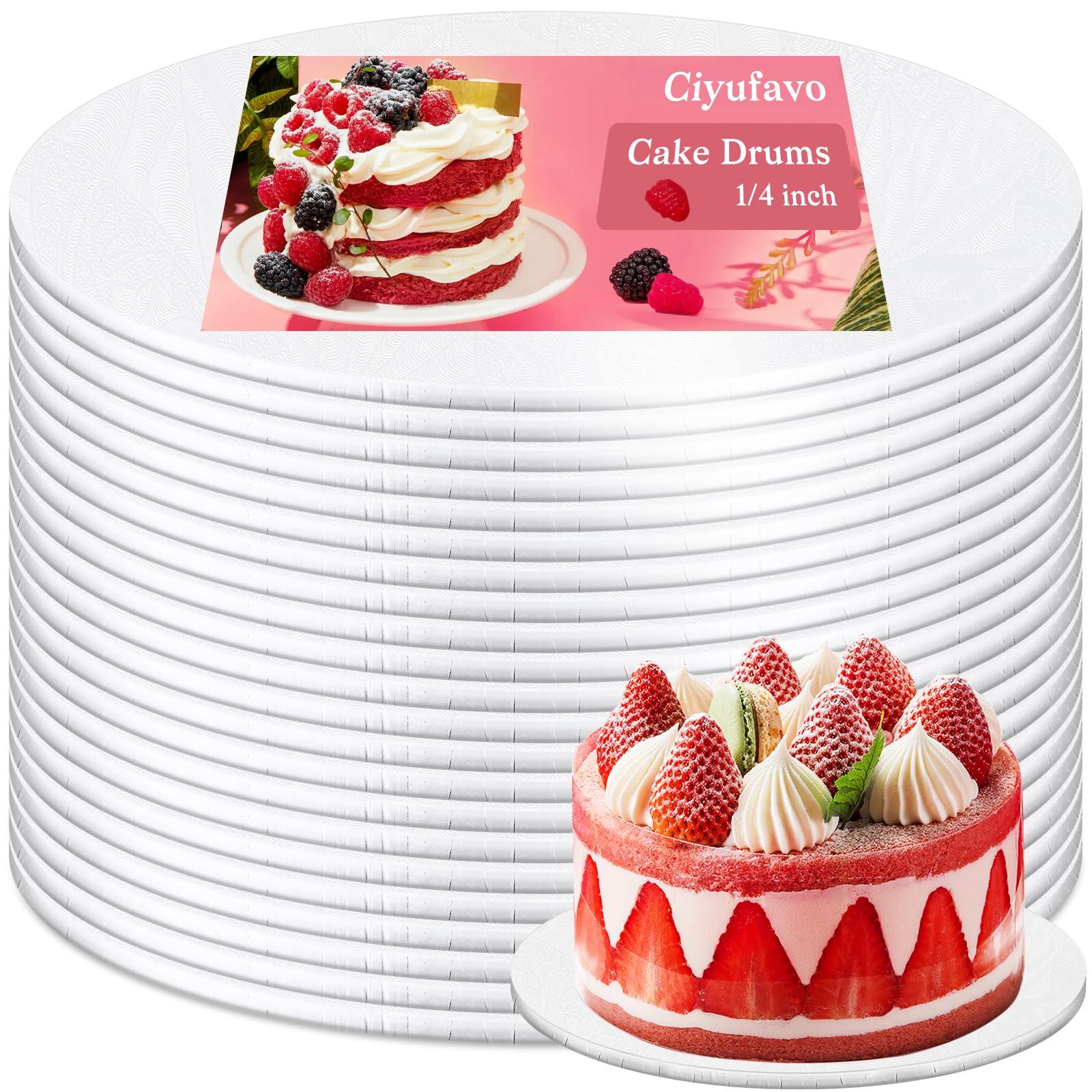 14 Inch Cake Drum, Cake Boards 14 Inch Round, 1/4" White 8in 10in 12in 14in Cake Drums Cardboard Base Board Circles for Pizza Wedding, 6 Pack