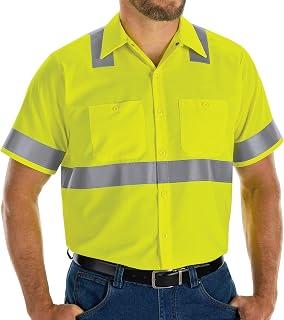 Men's Hi-Visibility Short Sleeve Color Block Ripstop Work Shirt - Type R, Class 2