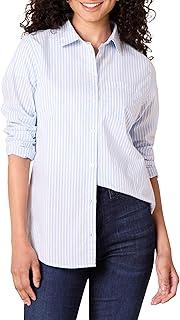 Women's Regular-Fit Long-Sleeve Button-Down Poplin Shirt, Business Casual, Office Work