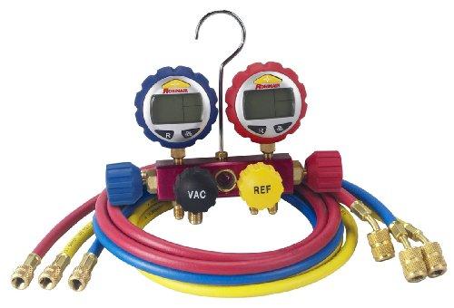 Robinair 43166 Aluminum 4-Way Manifold Digital Gauge Set with Hoses