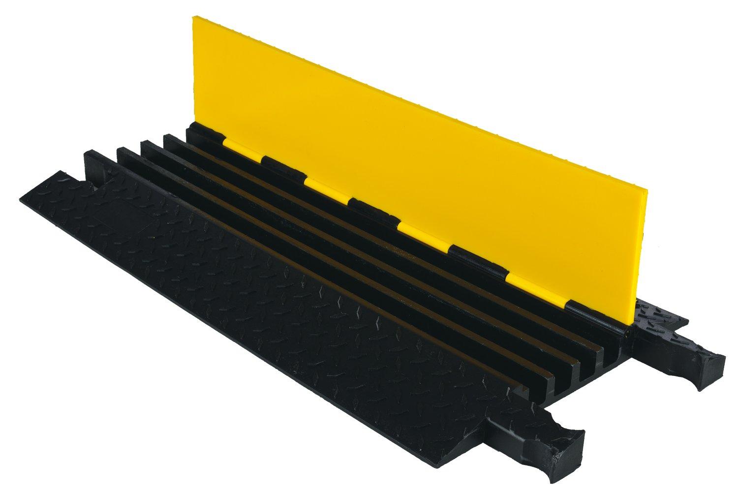 Checkers Industrial Safety Products YJ4-125-Y/B Jacket 4-Channel Lineal Cable Protector, Yellow with Black