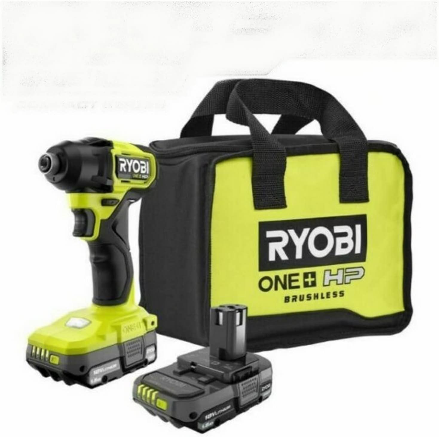 RYOBI ONE+ HP 18V Brushless Cordless Compact 1/4 in. Impact Driver Kit with (2) 1.5 Ah Batteries, Charger and Bag (PSBID01K)