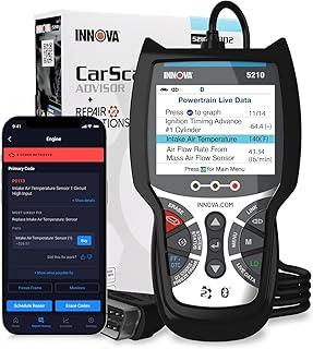 INNOVA 5210 OBD2 Scanner & Engine Code Reader, Battery Tester, Live Data, Oil Reset, Car Diagnostic Tool for Most Vehicles, Bluetooth Compatible with America's Top Car Repair App