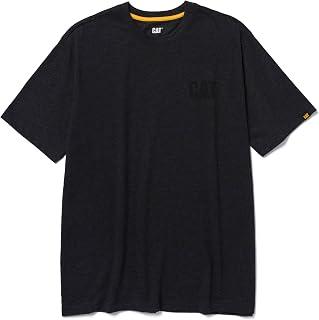 Caterpillar Men's Trademark T-Shirts with Shape-Retention Rib Trim Spandex, Tagless Neck, and Cat Logo on Left Chest