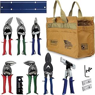 Midwest Tool & Cutlery Midwest HVAC Platinum Tool Kit, 9 Piece Set, Aviation Snips & More | Made in USA, Includes the 6 Piece Kit Plus Left & Right Upright Snips and Crimping Tool - MWT-HVACKIT03