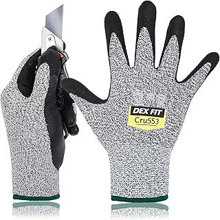 Level 5 Cut Resistant Gloves Cru553, 3D-Comfort Fit, Firm Grip, Thin & Lightweight, Touch-Screen Compatible, Durable, Breathable & Cool, Machine Washable; Grey M (8) 1 Pair
