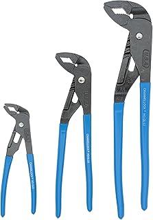 GLS-3 3-Piece GRIPLOCK Tongue & Groove Pliers Set, 6.5", 9.5", 12.5" Water Pump Pliers, Patented PERMALOCK Fastener, Forged High Carbon Steel, Made In the USA