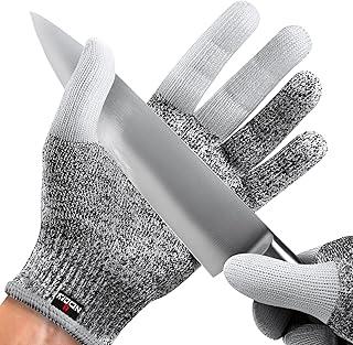 Cut Resistant Work Gloves for Women and Men, with Reinforced Fingers; Comfortable, 100% Food Grade Kitchen Cooking Hand Protection; Ambidextrous Safety Gear for Cutting; Level 5 Protection